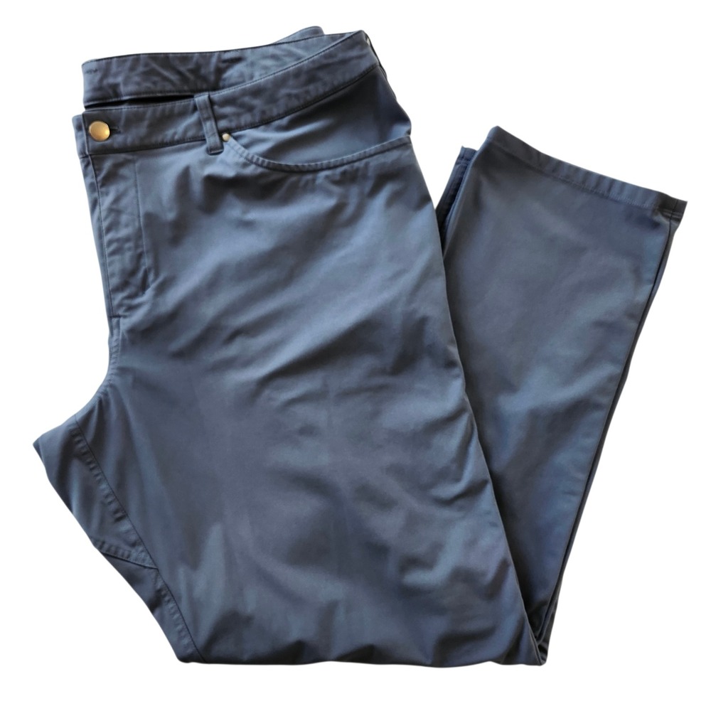 Lululemon ABC Classic Fit 5 pocket Blue Pants Warpstreme Mens 42 LM5ADES